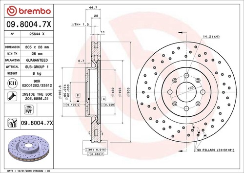 Disco freno brembo - 1x,
